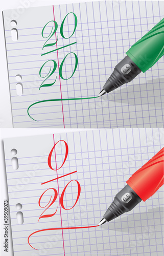 bonne et mauvaise note