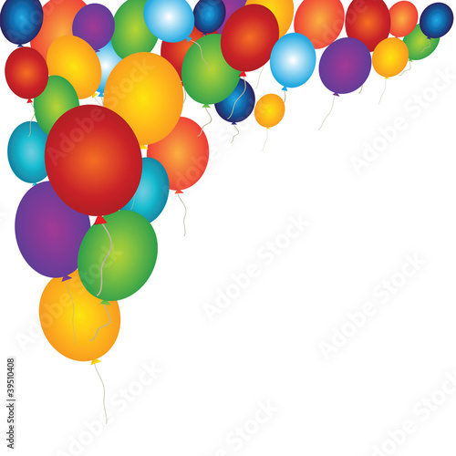 Merry background with colorful balloons