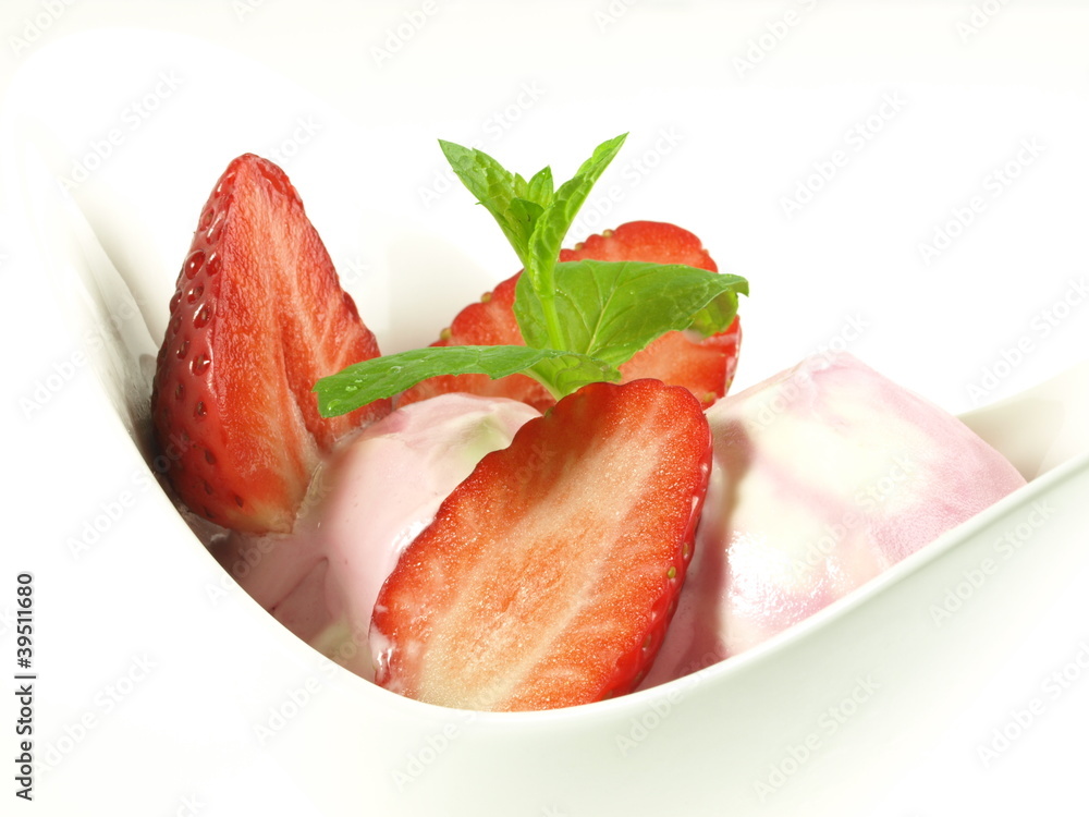 Strawberry ice cream on isolated background Strawberry ice cream on isolated background