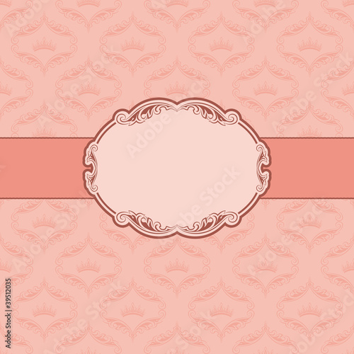 Template frame design for greeting card .