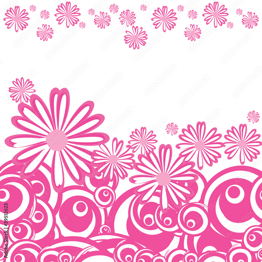 abstract background with daisies