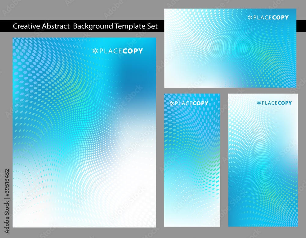 Cool Blue Background Template Set