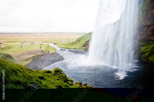 famous Seljalandsfoss waterfall  Iceland