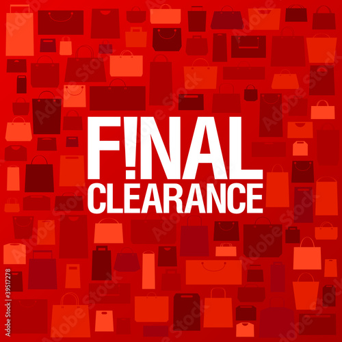 Final clearance background with shopping bags pattern