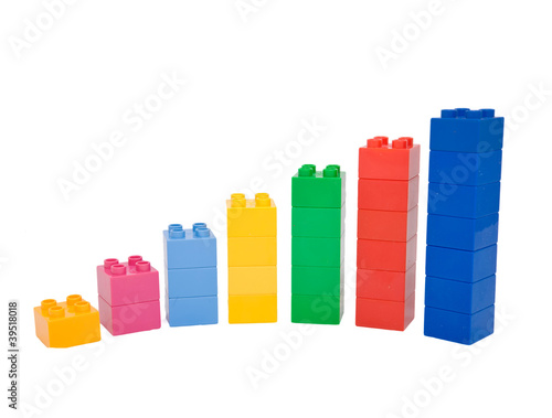 Achievement chart from multicolored building blocks
