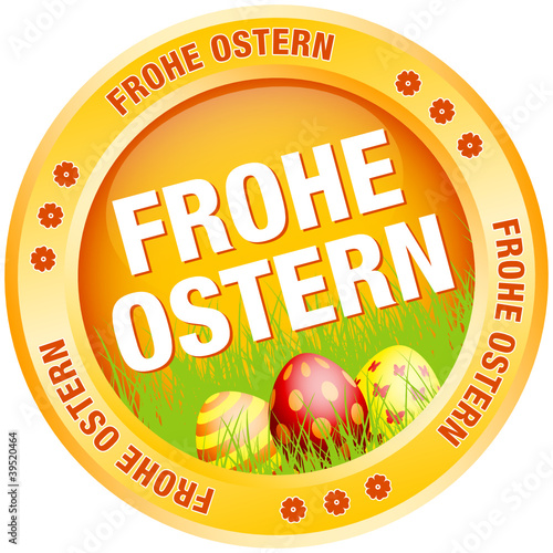 Button Frohe Ostern Ostereier orange