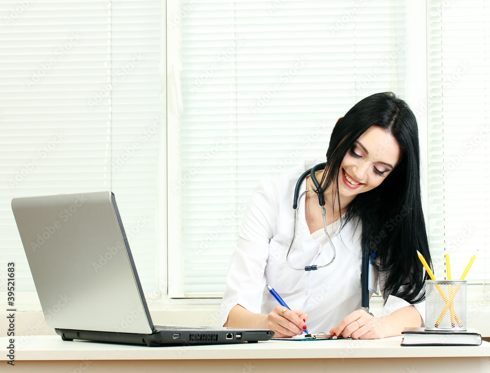 beautiful girl doctor in the office beautiful girl doctor in the office