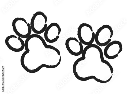 Grunge paw prints