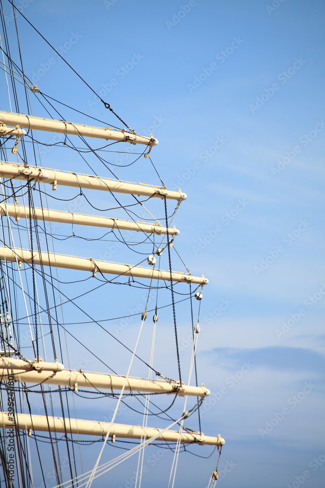 Masts and rope of sailing ship. Masts and rope of sailing ship.