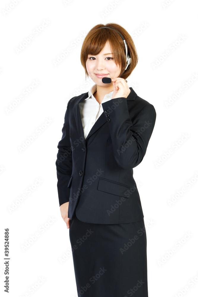 Beautiful business woman with headset Beautiful business woman with headset