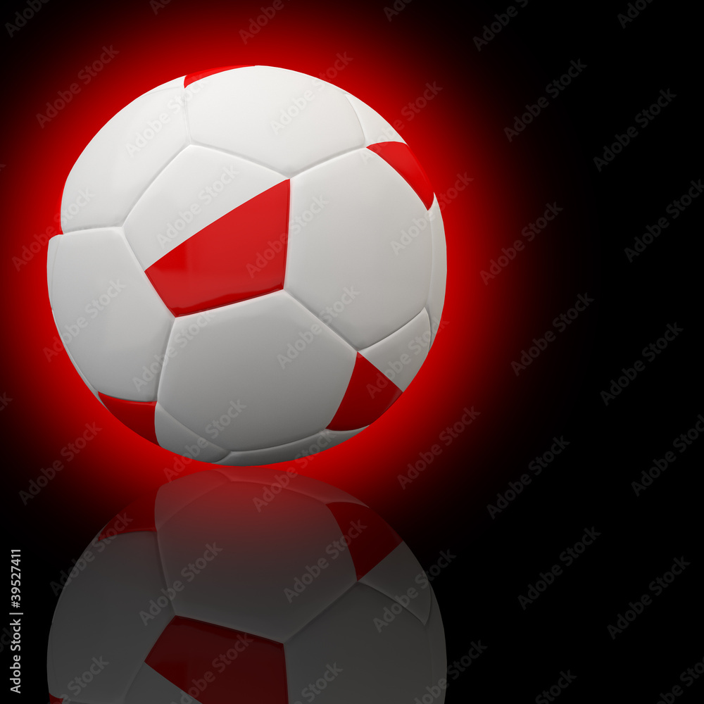 Fototapeta premium Poland flag on 3d Football