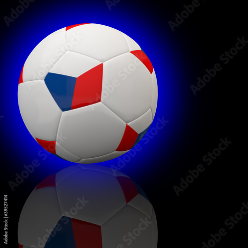 Czech Republic flag on 3d Football