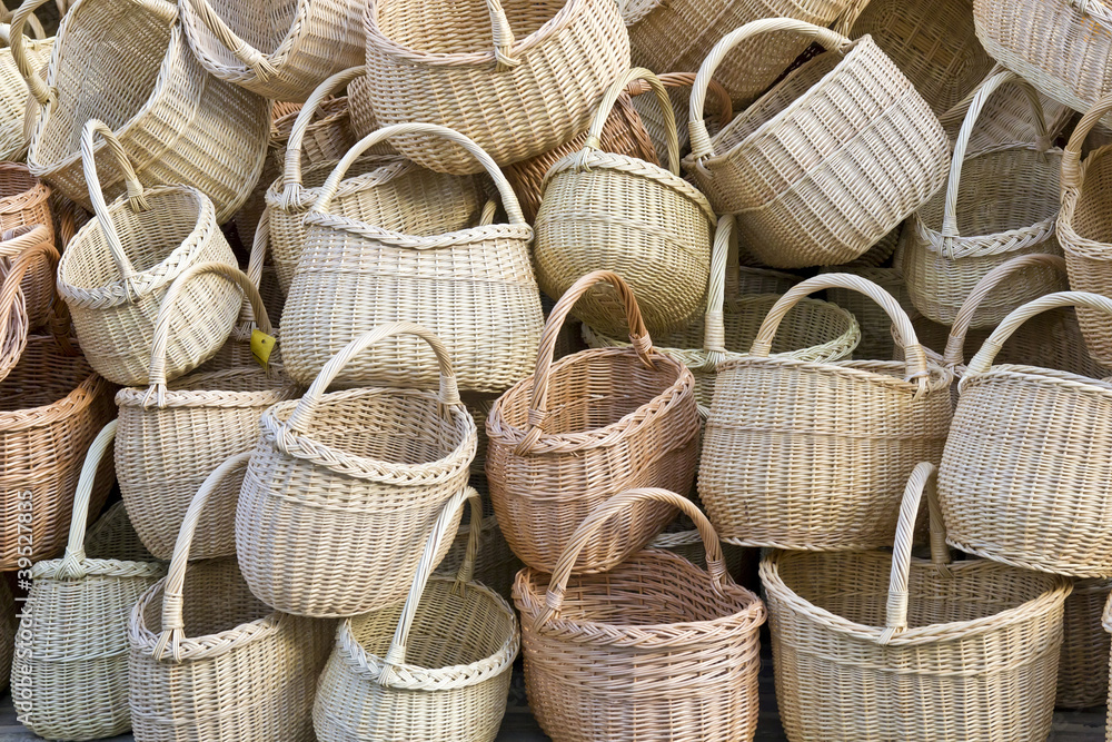 Wattled baskets background