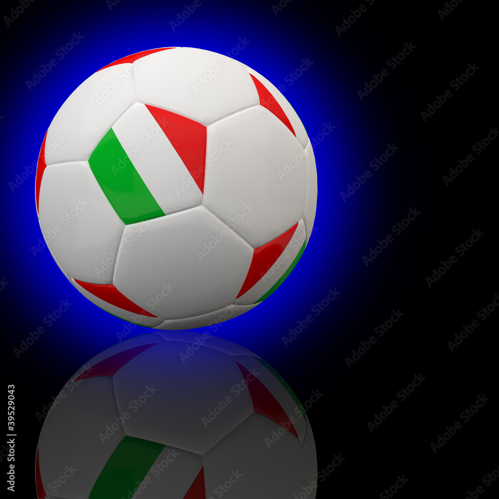Italy flag on 3d Football