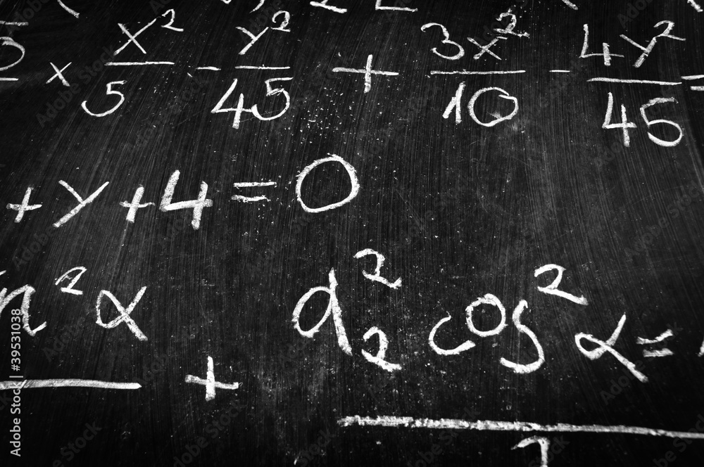 Blackboard with mathematics Blackboard with mathematics