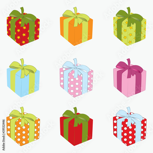 Set of gift box. Vector illustration eps.10.