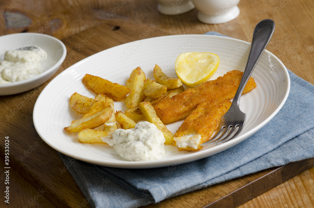 Fish fingers with french fries Fish fingers with french fries