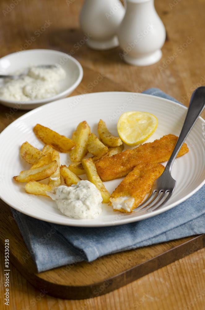 Fish fingers with french fries