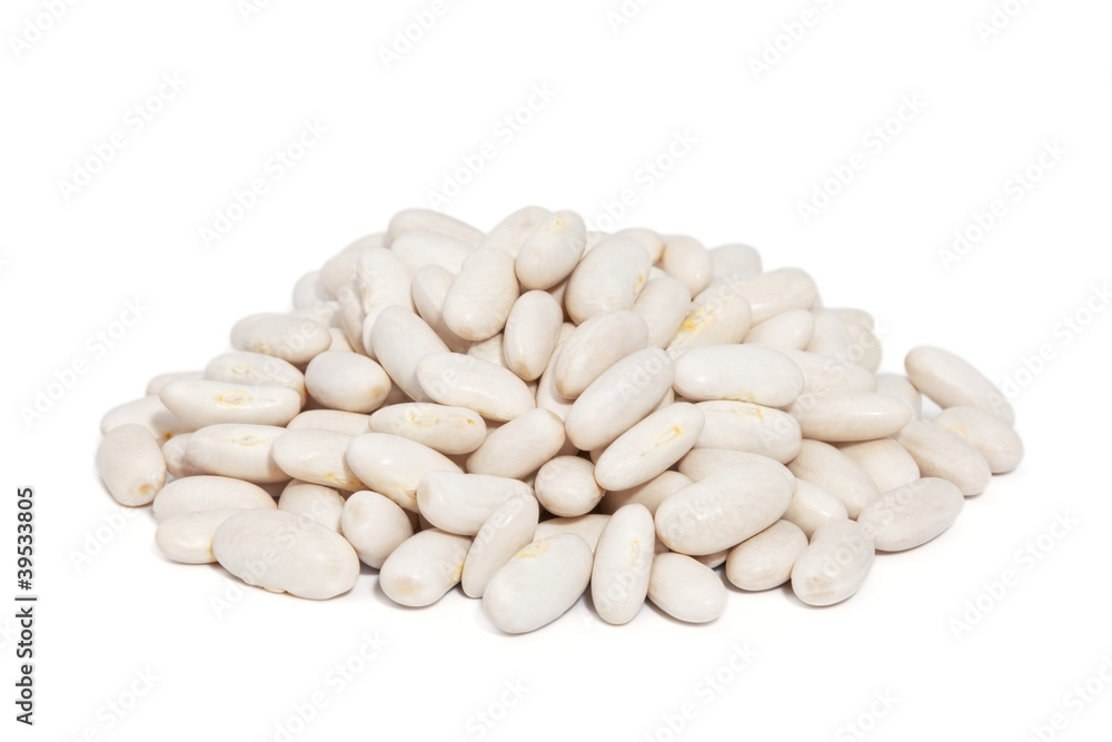 Pile Great Northern Beans isolated on white background. Pile Great Northern Beans isolated on white background.