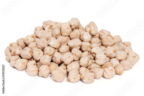 Pile Chickpea Bean isolated on white background.