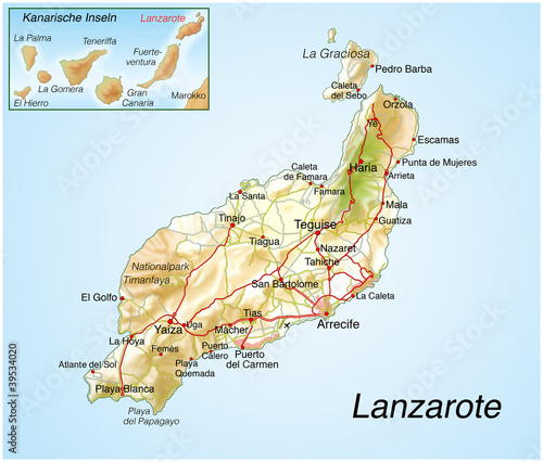 Landkarte von Lanzarote photo