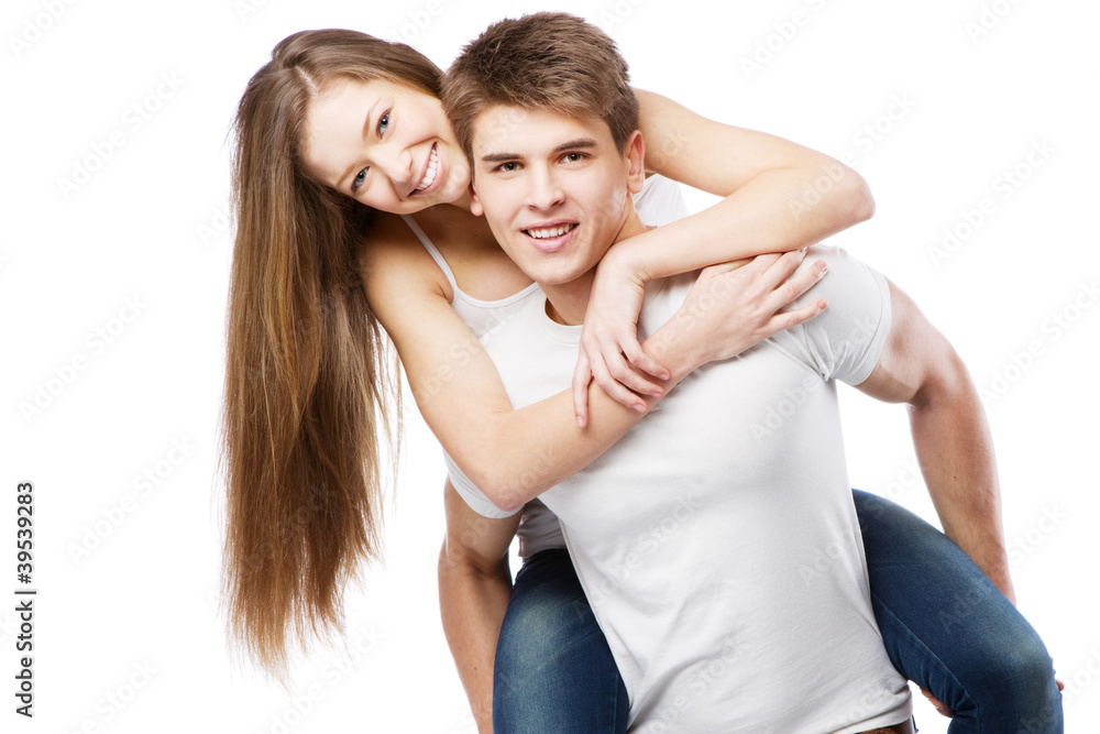 Young couple isolated on white background Young couple isolated on white background
