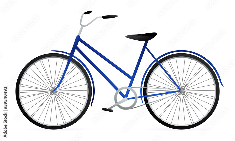 Blue Bicycle. Vector illustration on white background Blue Bicycle. Vector illustration on white background