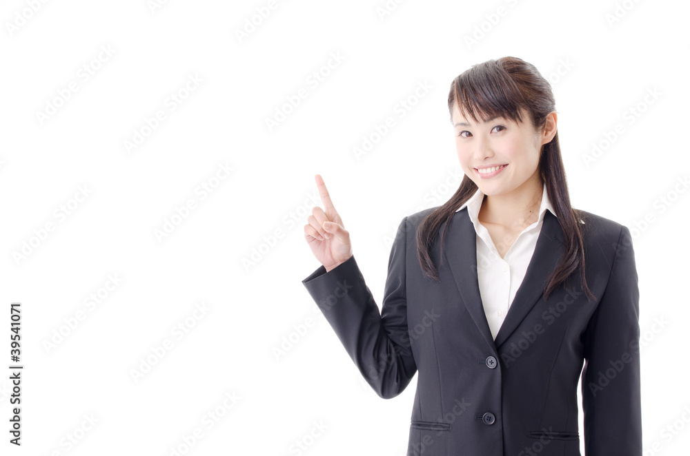 a portrait of asian businesswoman pointing a portrait of asian businesswoman pointing