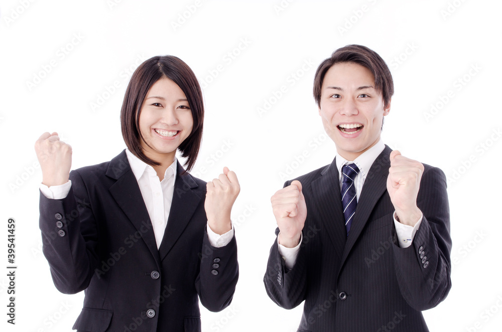 a portrait of asian business team cheering a portrait of asian business team cheering