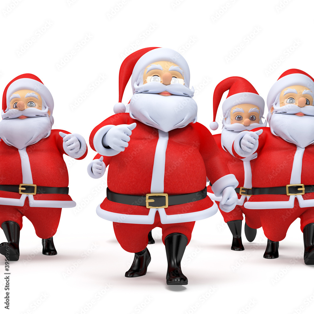 3d rendered illustration of some little santas 3d rendered illustration of some little santas