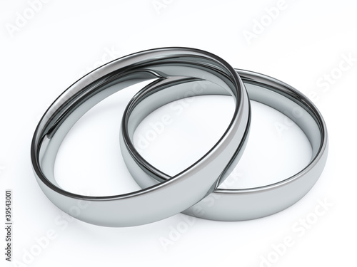 Wedding rings, 3D render