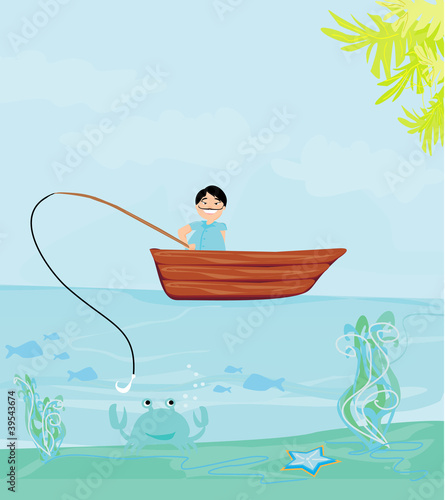 Fisherman catching the fish