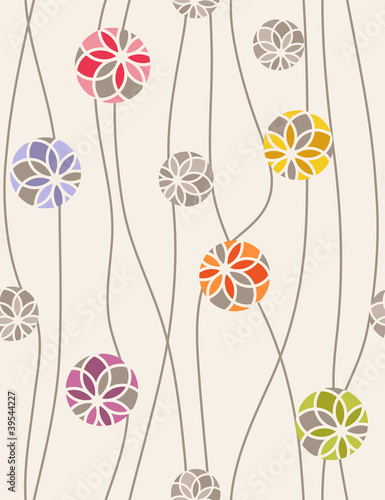 Colorful floral medallions. Seamless vector pattern
