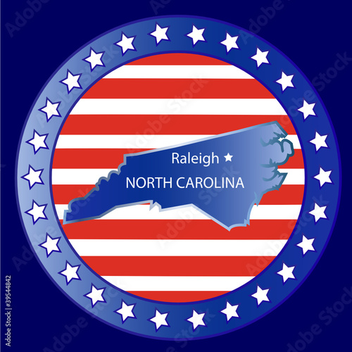North Carolina state map seal stamp usa