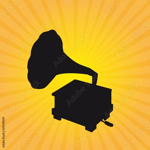 silhouette gramophone