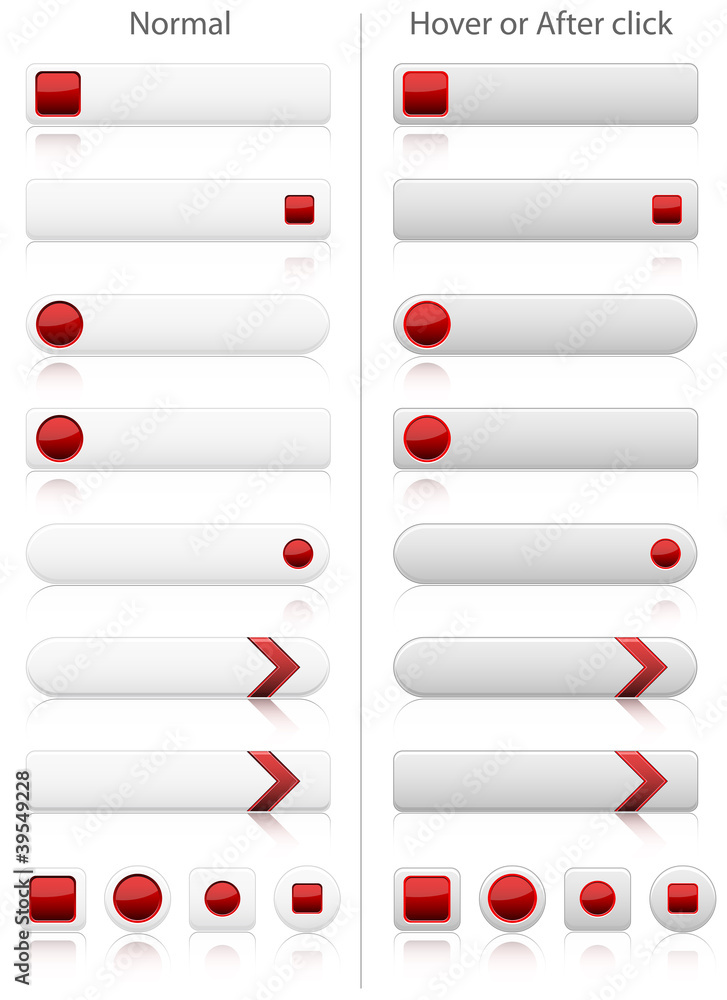 Set of web buttons in two positions Set of web buttons in two positions