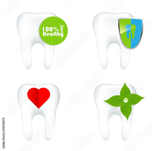 Tooth  On White Background. Vector Illustration