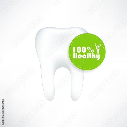 Tooth  On White Background. Vector Illustration