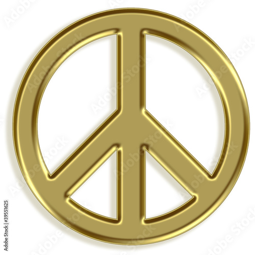 Canvastavla Ícone dourado - paz