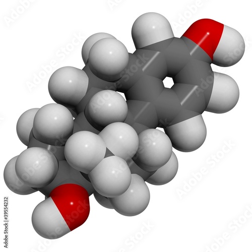 Estradiol: molecular structure (3D) photo