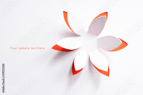 Greeting card whith paper flower