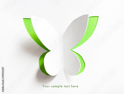 Greeting card whith paper butterfly