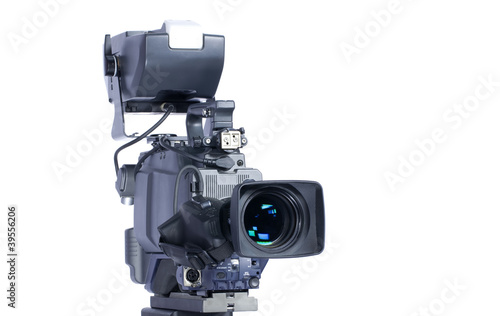 Professional video camera isolated on white
