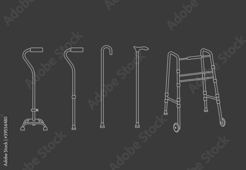 Set of walking sticks