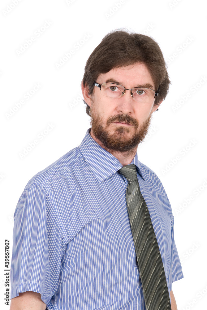 Portrait of a serious young man in glasses Portrait of a serious young man in glasses