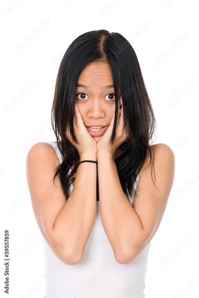 Beautiful Vietnamese girl with an open mouth Beautiful Vietnamese girl with an open mouth