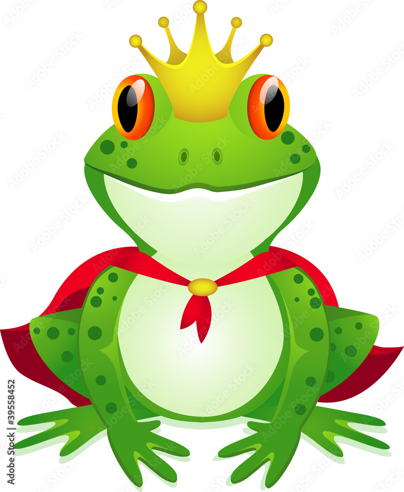 Naklejka premium King of frog cartoon