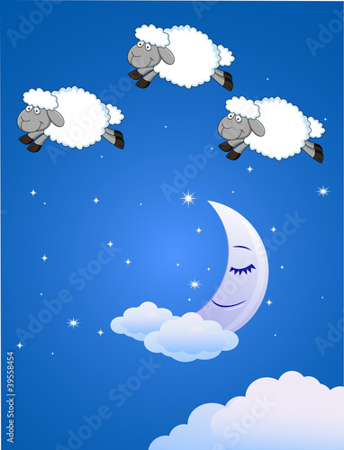 Three jumping sheeps