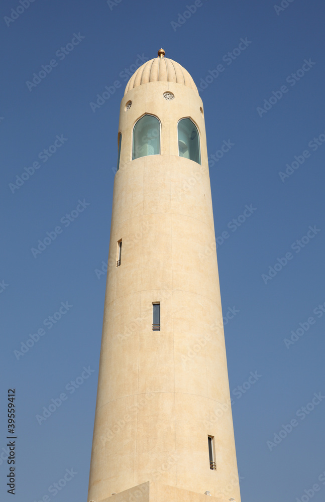 Minaret of the Qatar State Grand Mosque in Doha