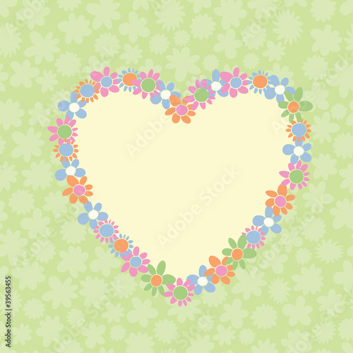romantic floral heart- shaped frame